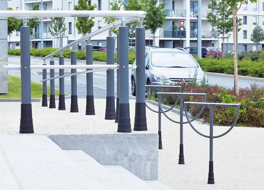 Appui vélos METROPOLIS conçu et fabriqué par Aréa mobilier urbain