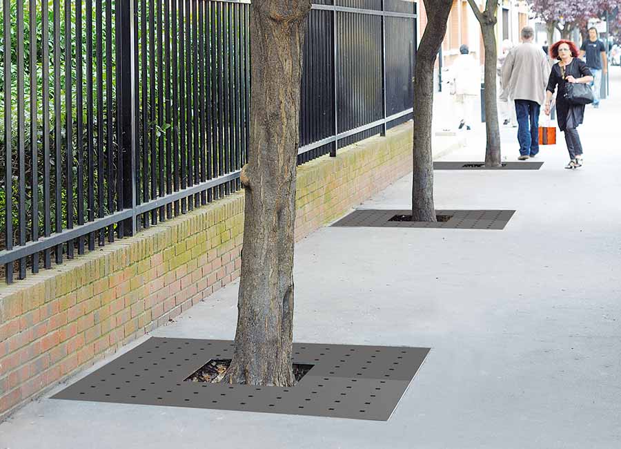 Grille d'arbre MEMPHIS conçu et fabriqué par Aréa mobilier urbain