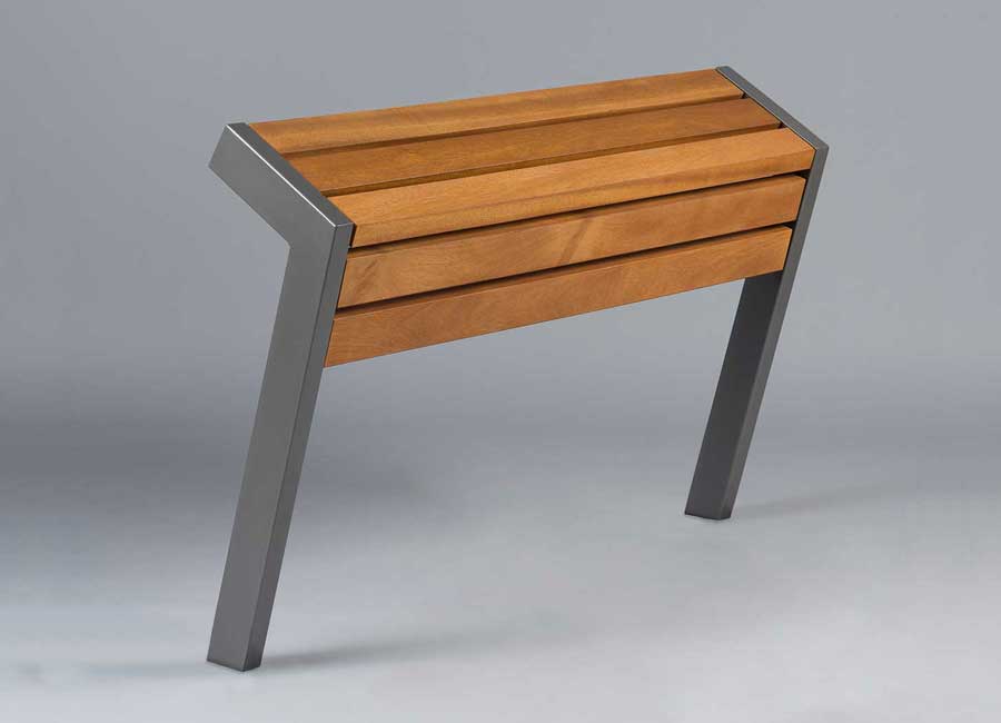 Assis-debout MONTGENEVRE BOIS conçu et fabriqué par Aréa mobilier urbain