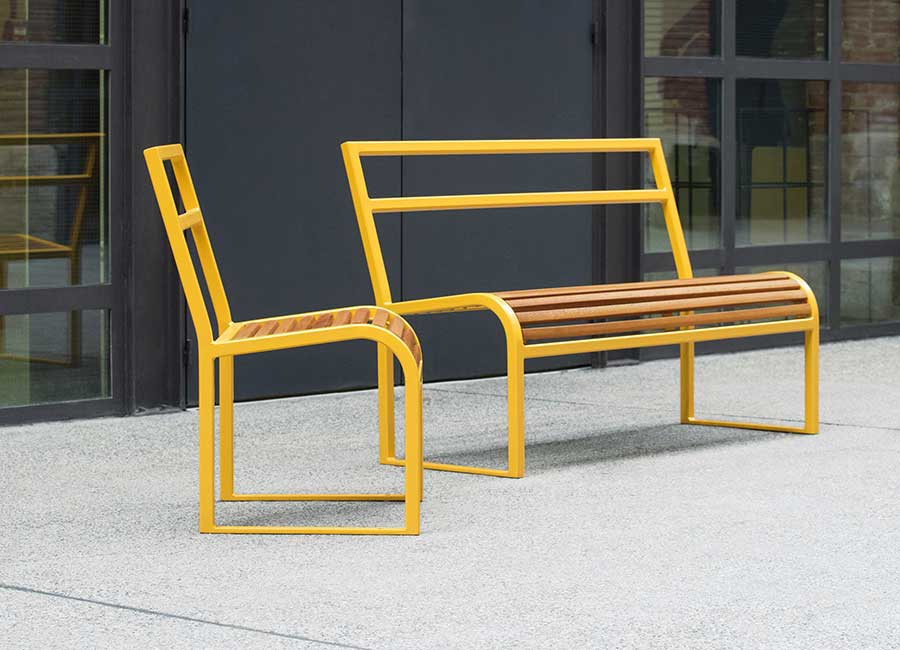 Banc ANTIBES BOIS conçu et fabriqué par Aréa mobilier urbain