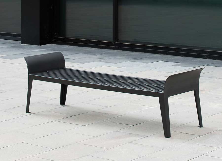 Banc simple ONTARIO conçu et fabriqué par Aréa mobilier urbain