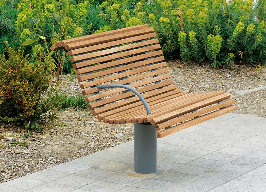 Banc VENISE BOIS conçu et fabriqué par Aréa mobilier urbain