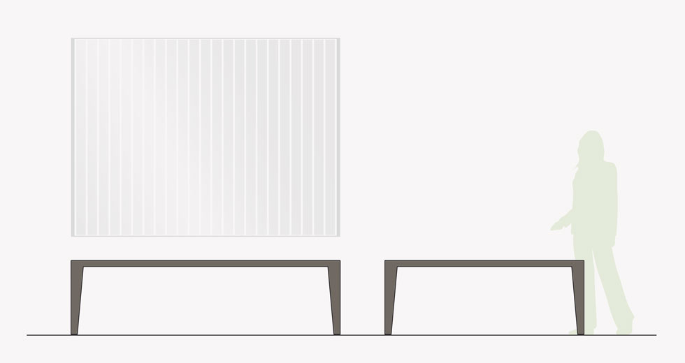 Area - Banc simple - Atlanta aluminium
