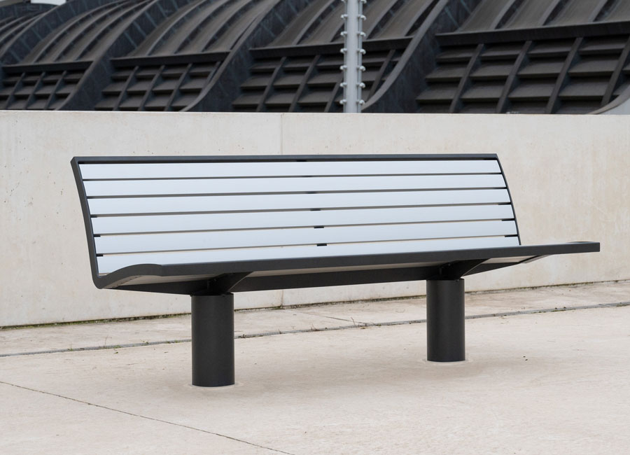 Banc Denver aluminium conçu et fabriqué par Aréa mobilier urbain