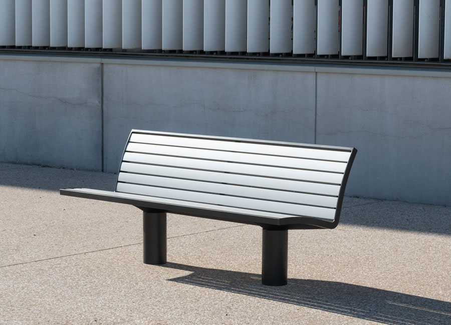 Banc Denver aluminium conçu et fabriqué par Aréa mobilier urbain