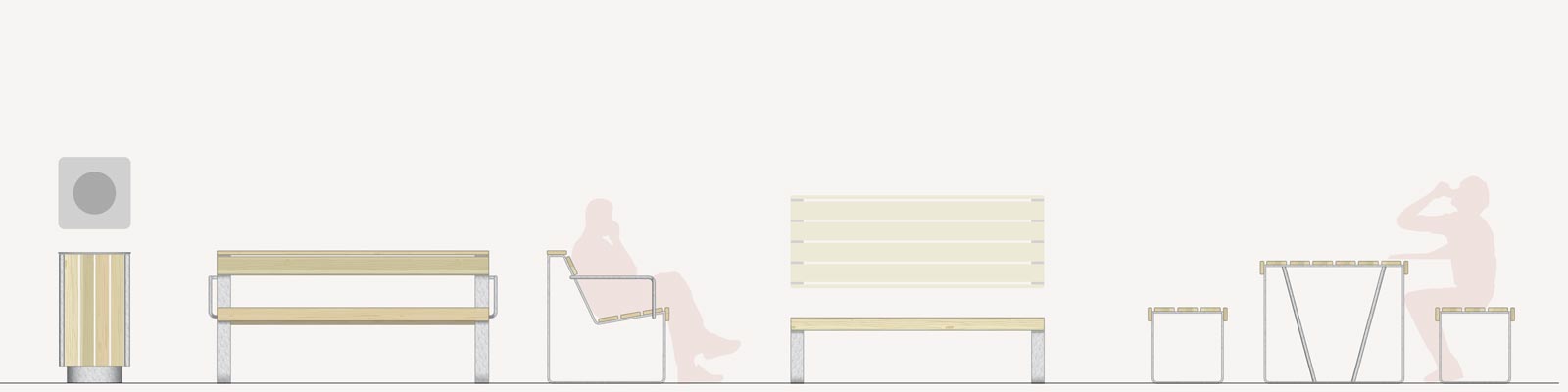 frise Corbeille Aubépine conçue et fabriquée par Aréa mobilier urbain