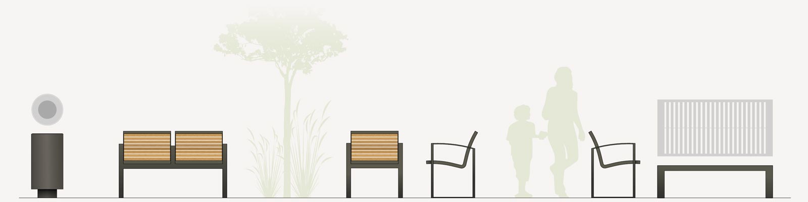 Corbeille Lilas conçue et fabriquée par Aréa mobilier urbain