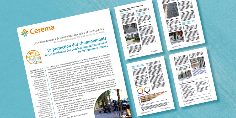 Recommandations du CEREMA sur l'implantation de bornes et potelets pour une ville accessible à tous