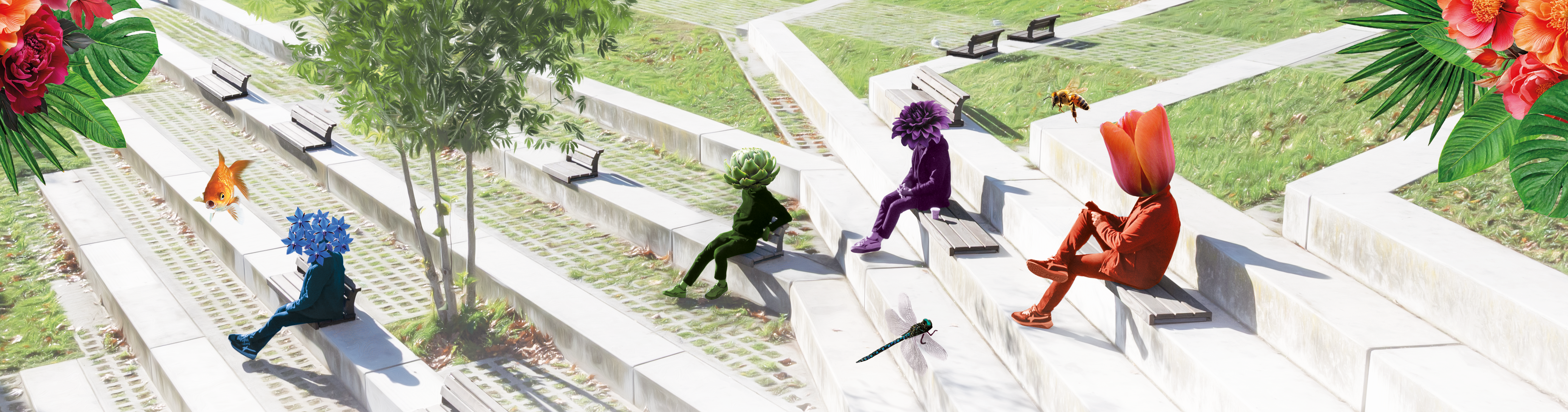 Illustration par aréa mobilier urbain