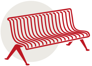 area mobilier urbain picto banc rouge